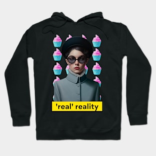 Vintage Retro Girl And Cupcake Real Reality Philosophy Of Life Surreal Hoodie